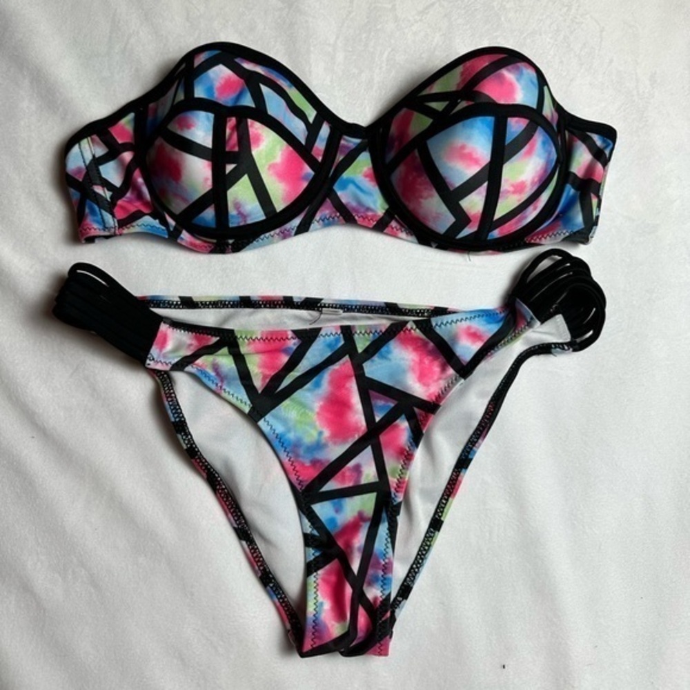 Unique colored two piece bathing suit